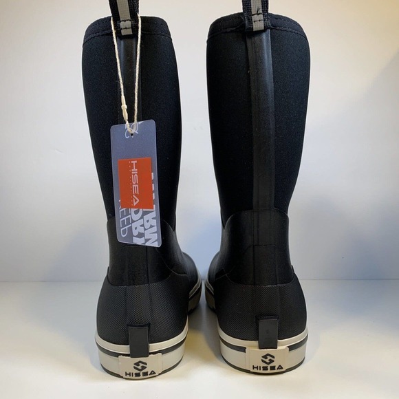HISEA Shoes Hisea Men Deck Rain Boots Mid Calf Waterproof Arch